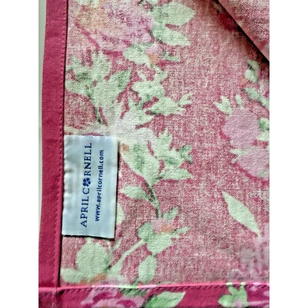 April Cornell Cottage Rose Table Runner Cotton Pink Multi 18x108